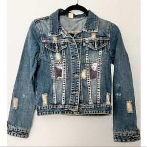 Marilyn Monroe Distressed Button Up Jean Jacket Medium